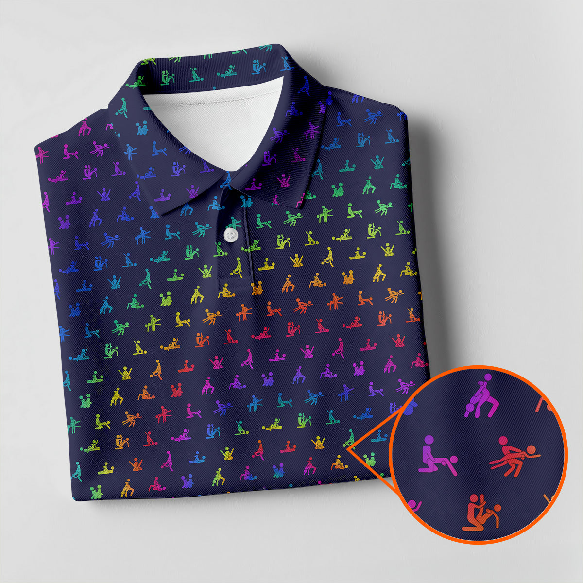 Naughty Position Adult Humor Rainbow Effect Women Golf Top, Festive Ladies Golf Tops, Ladies Golf Shirts