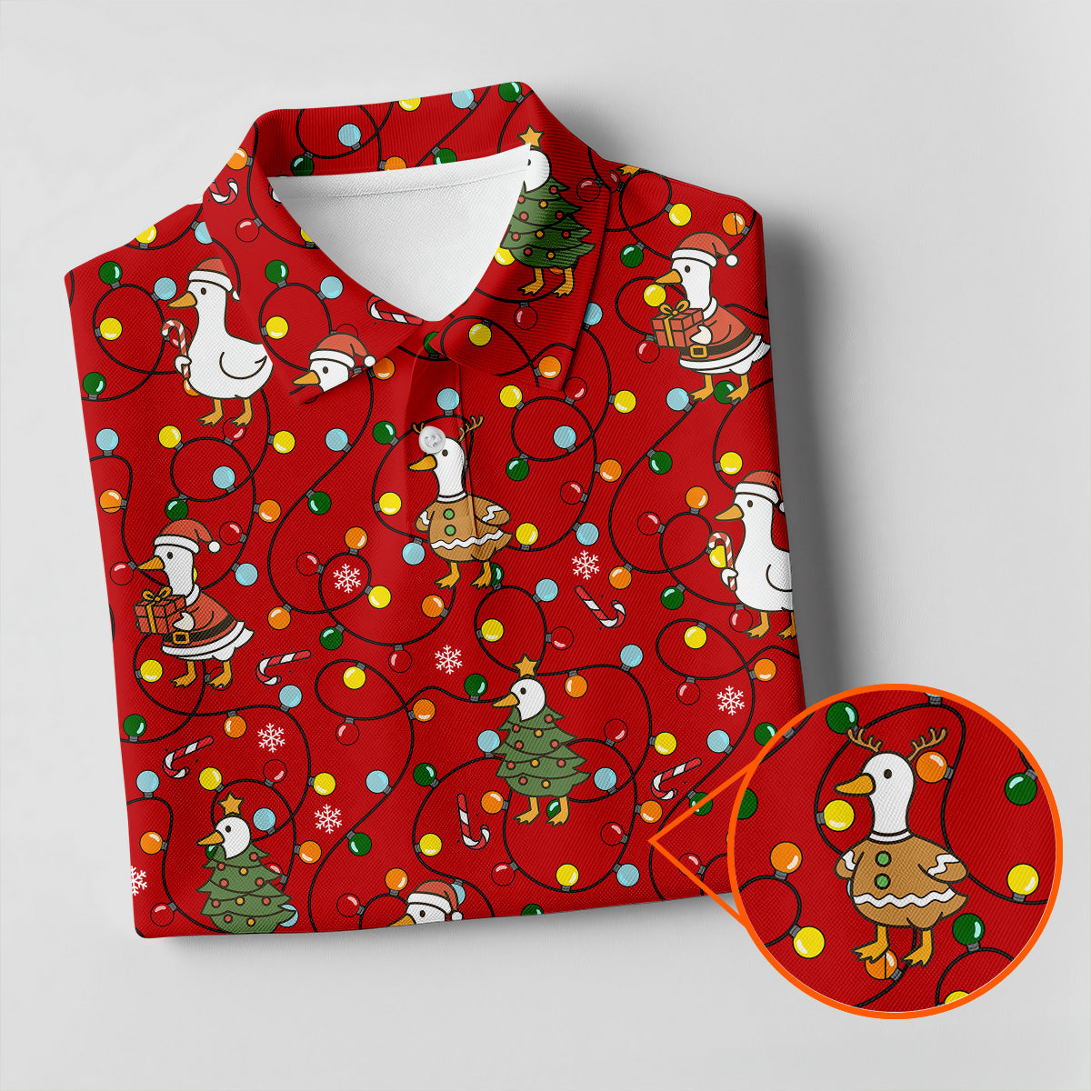 Funny Duck Merry Xmas Red Golf Shirts, Christmas Golf Shirt, Golf Gifts For Women, Fun Golf Shirt