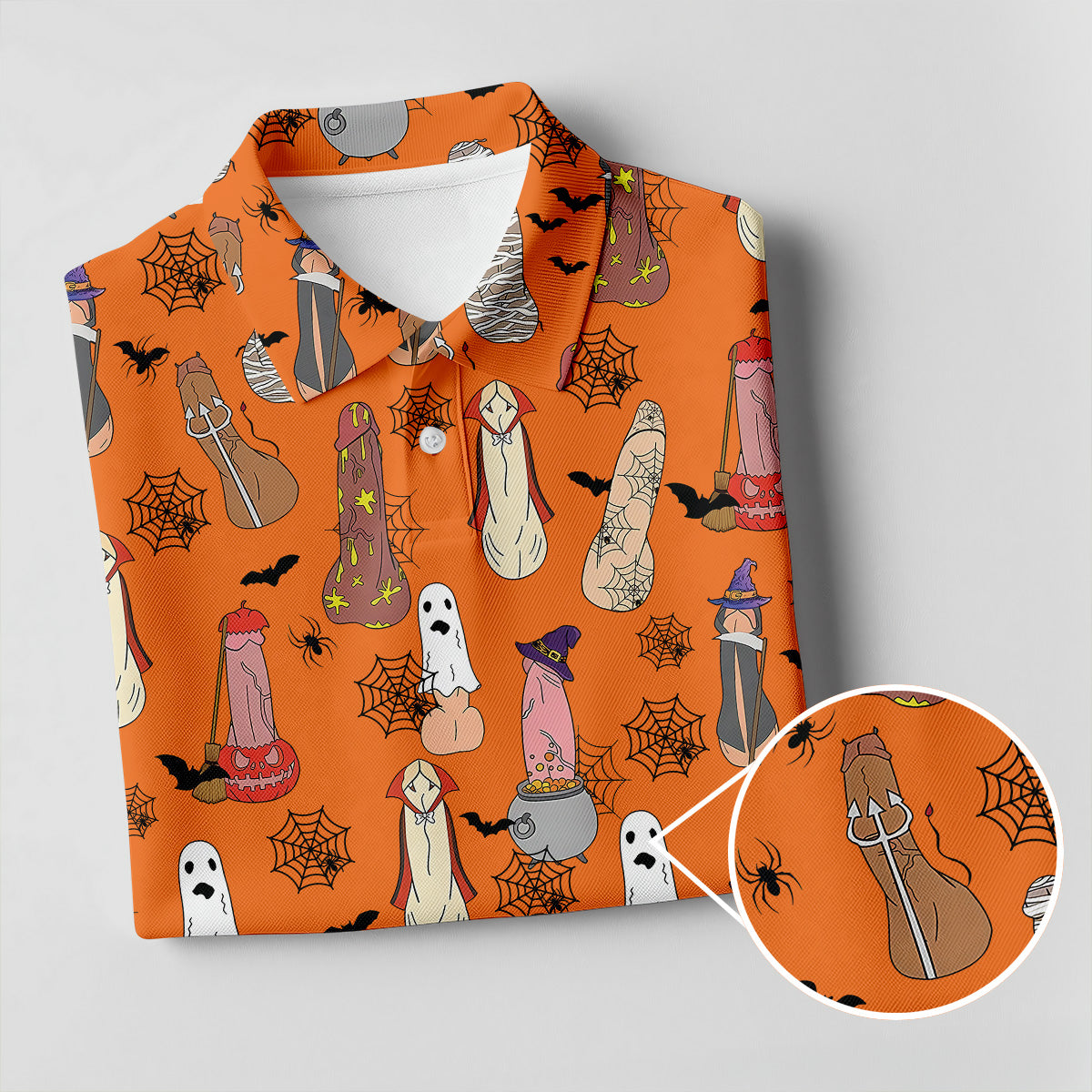 Funny Dirty Orange Halloween Golf Shirt, Fun Golf Shirts For Men, Halloween Gift Idea, Polo For Men