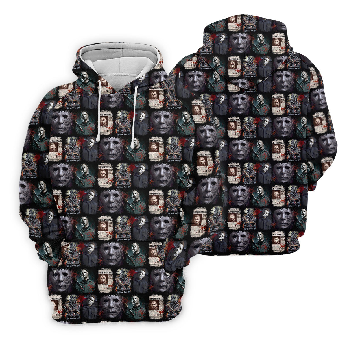 Michael Halloween Fun Men's Golf Polos, Classic Horror Characters Men Polo, Horror Movie Shirt