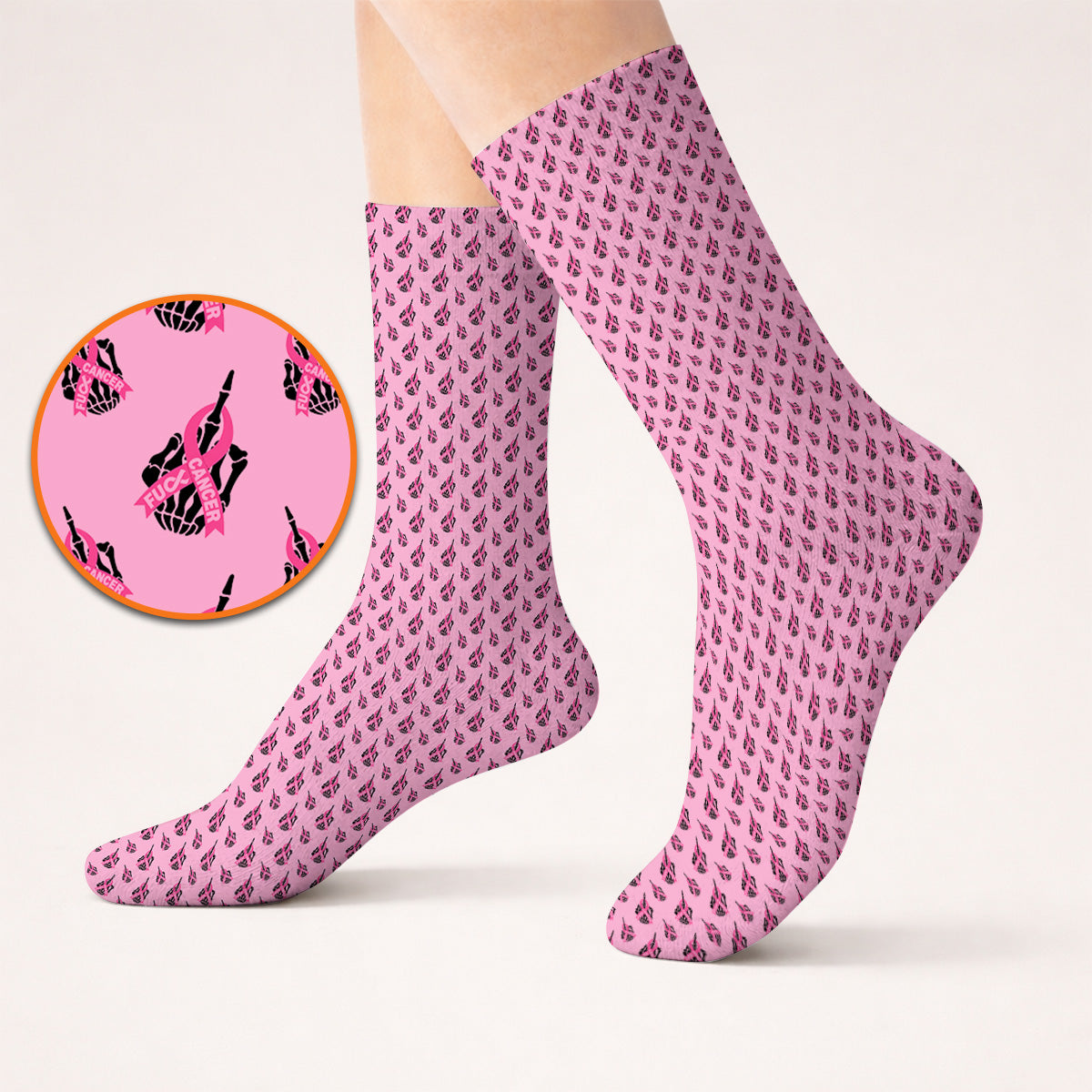 Breast Cancer Awareness Golf Socks, Pink Ribbon Pattern Golf Sock For Breast Cancer Support, Golf Gift For Golfer