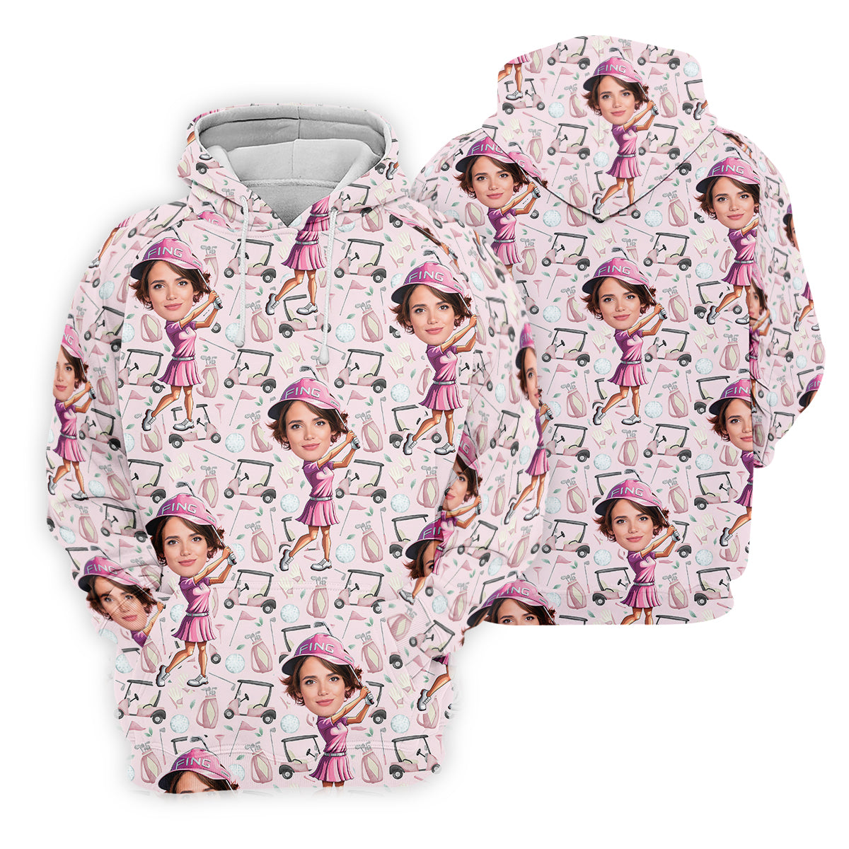 Custom Face Golf Shirt, Funny Womens Golf Polo ShirtMothers Day Shirt