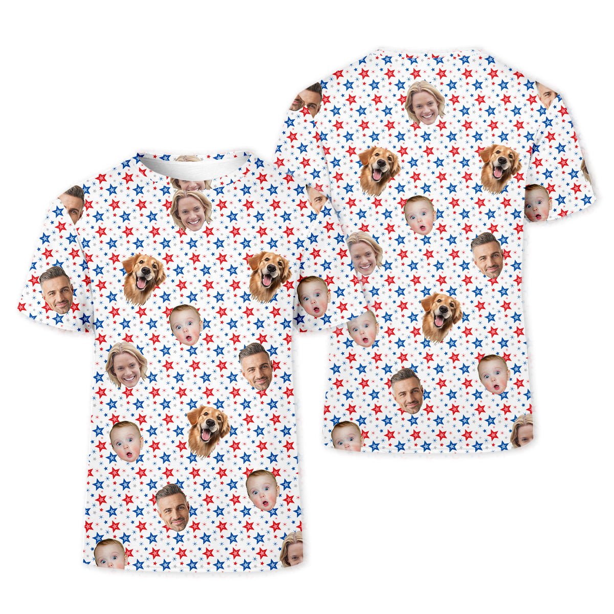 Family Portrait Golf Shirt, Patriotic Golf Shirt, USA Golf Shirt For Ladies, Women's Golf Polo Shirt