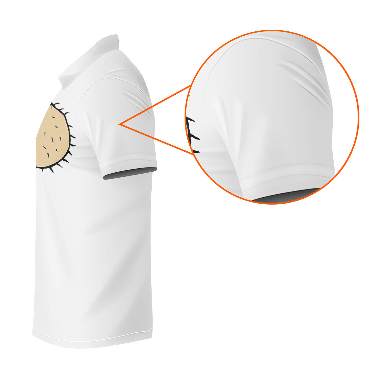White Funny Dickhead Faux Chest Golf Shirt, Funny Halloween Shirt, Adult Costume Shirt