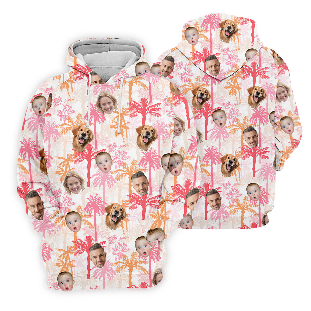 Seamless Pattern, Men Palm Tree Shirt, Pink Golf Shirt, Hawaiian Shirts With Faces, Great Golf Gifts For Guys