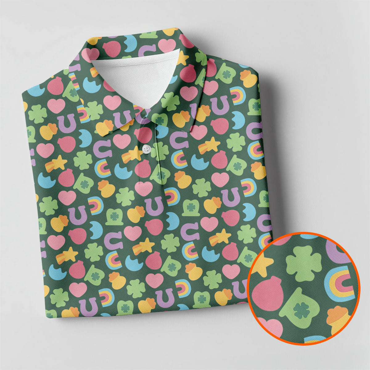 St Patrick's Day Lucky Charms Green Golf Shirt, Cute Golf Outfit, Women's Golf Tops, Ladies Golf Polos
