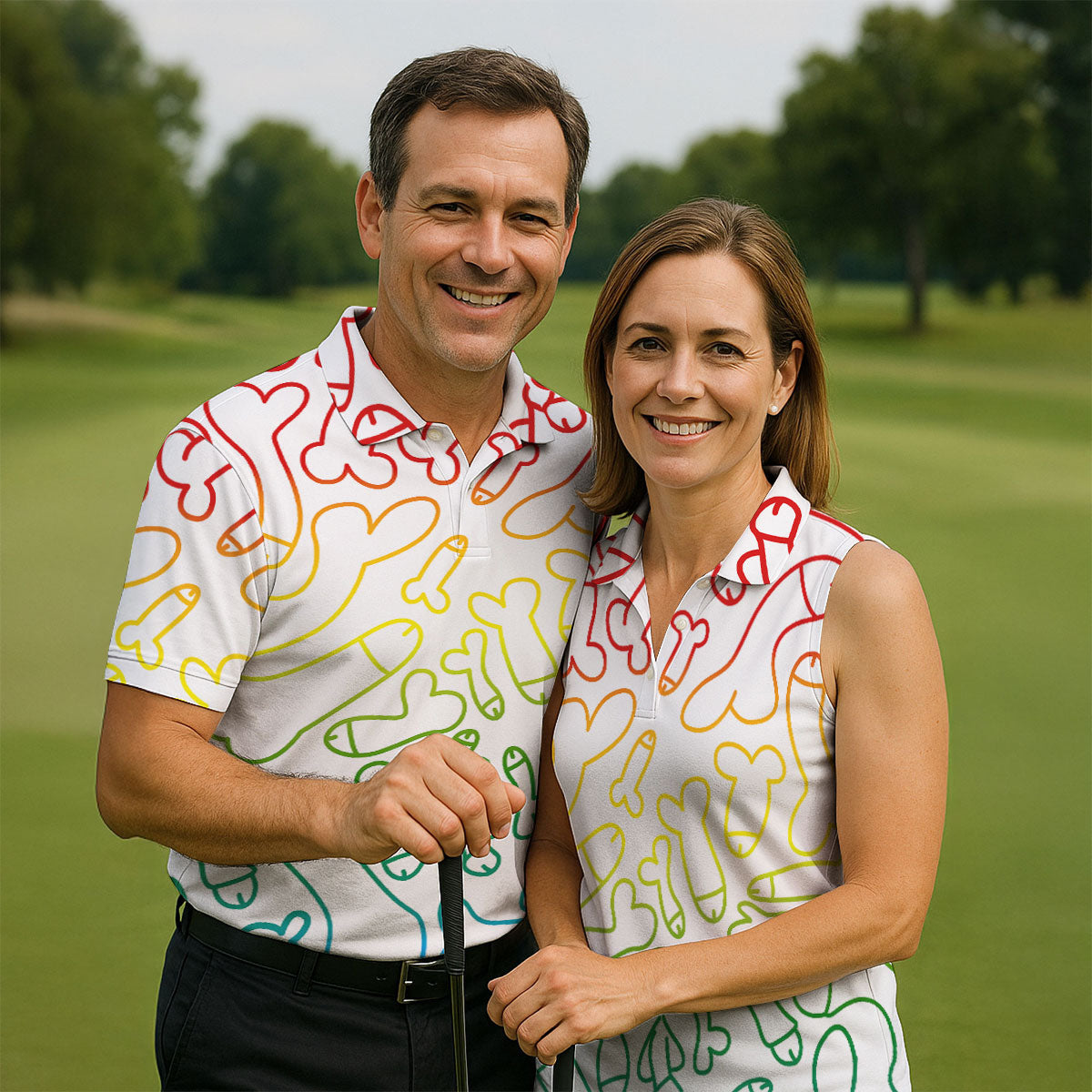 Dirty Humor White Golf Shirt, Fun Golf Shirts For Men, Golf Gift For Men, Golf Shirts For Men