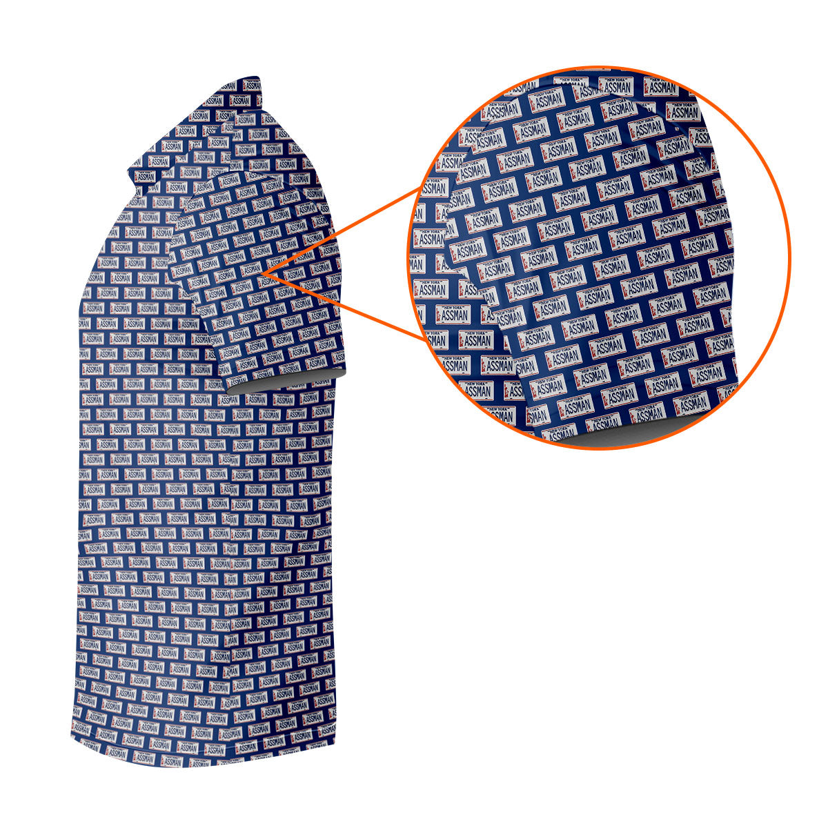 Blue New York Assman Pattern Polo Shirt, Mens Golf Polo, Hawaiian Golf Shirt, Golf Apparel For Men