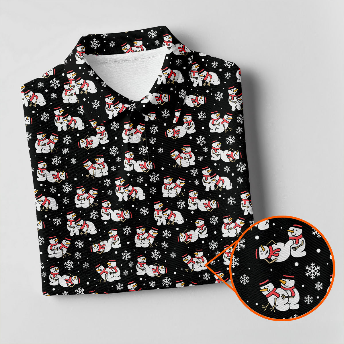 Naughty Snowman Black Golf Shirt, Christmas Golf Shirt, Fun Golf Shirts For Men, Polo ShirtFor Men