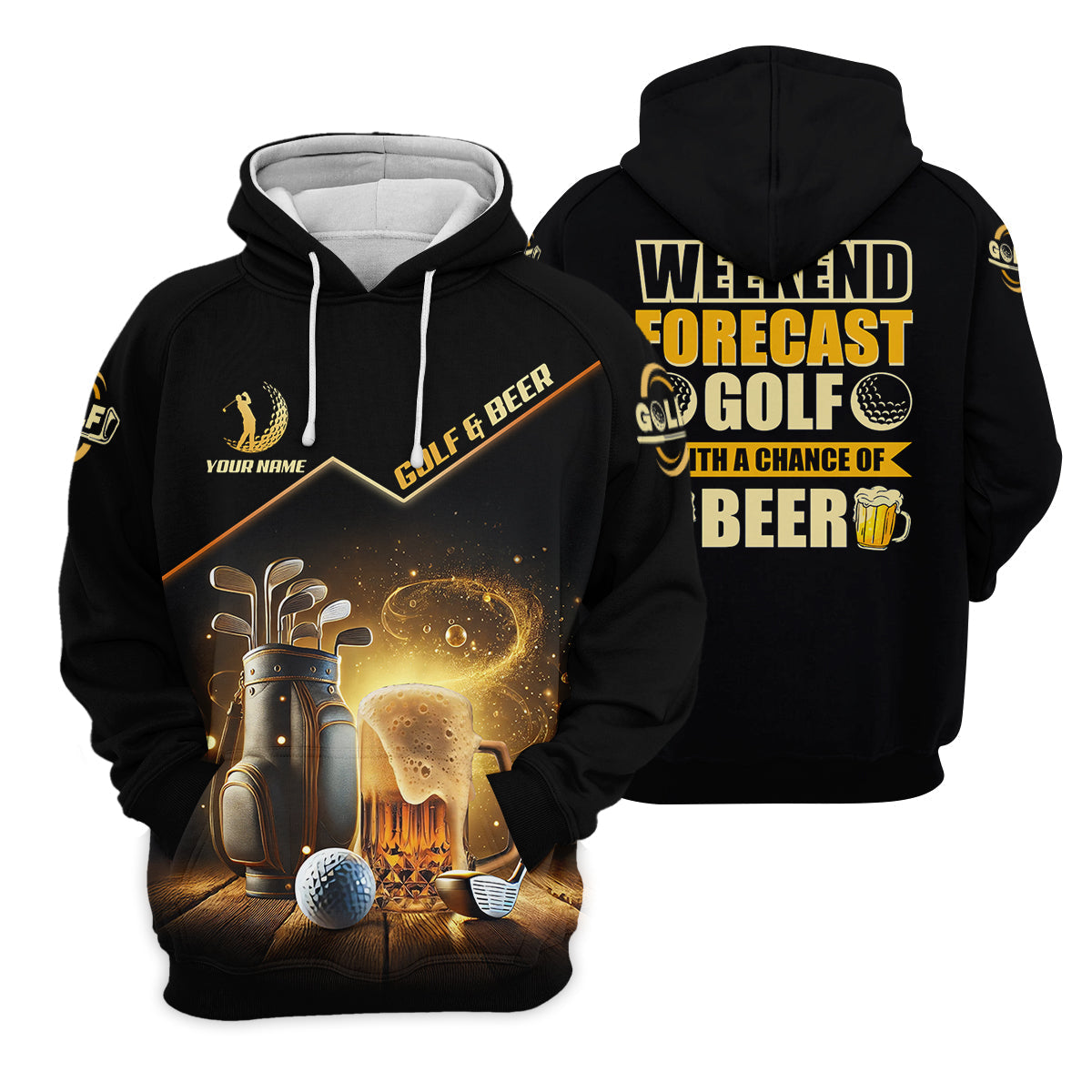 Golf And Beer Custom Men's Golf Polo ShirtBeer Golf Shirt, Gift For Golfers