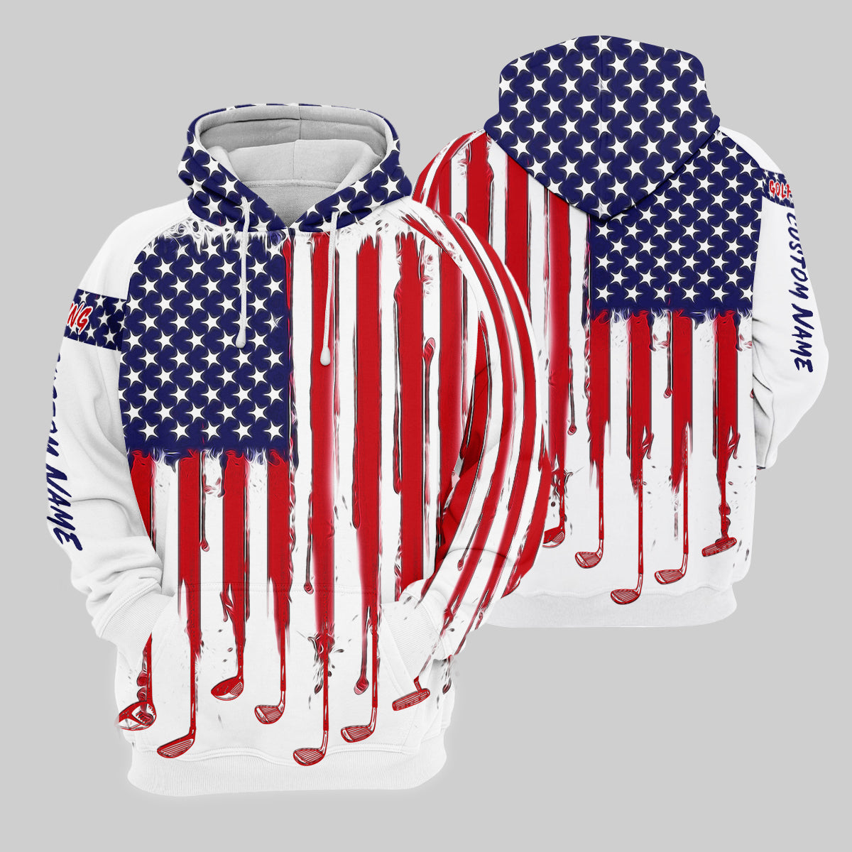 American Flag Custom Golf Polo ShirtUS Patriotic Pride Unisex Tropical Hawaiian Aloha Shirt, Summer Vacation