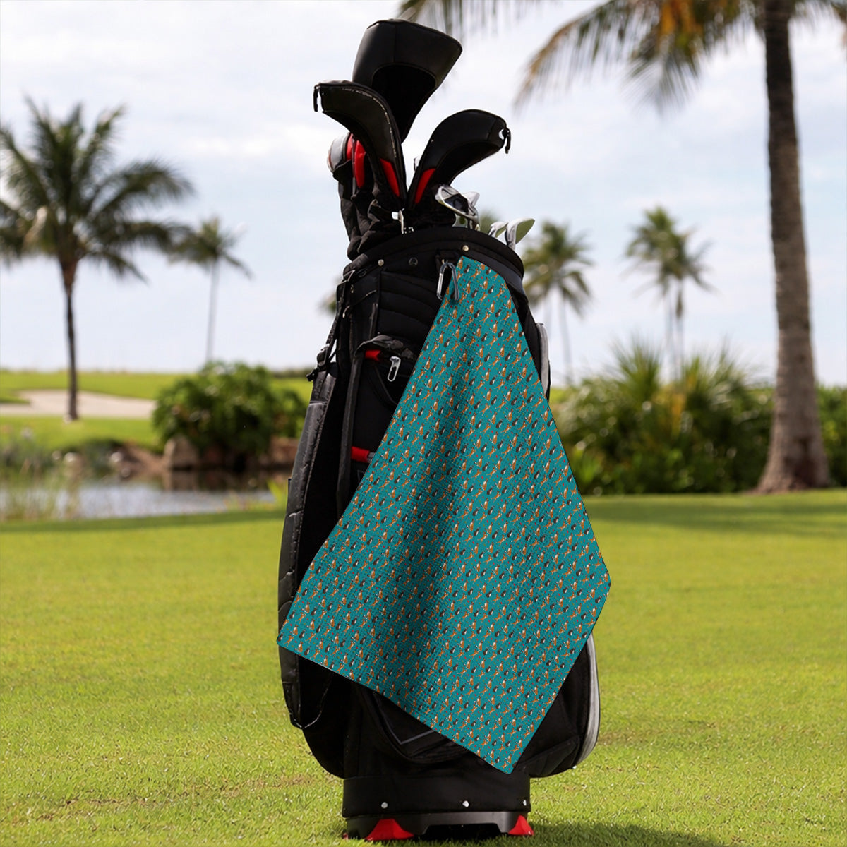 Crazy Boxer Golf Towel, Boxer Golf Pattern Towels for Golfer, Dog Lover Golf Gift