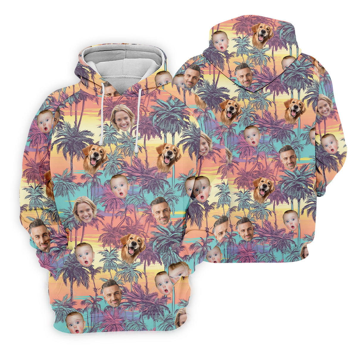 Men Palm Tree Shirt, Seamless Pattern, Hawaiian Shirts With Faces, Mens Golf Polo Shirt Mens Hawaiian Shirt
