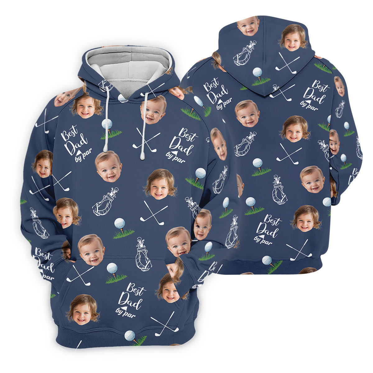 Best Dad By Par Custom Photo Golf Shirt, Fun Golf Shirt, Best Golf Gift For Dad, Dad Golf Gift