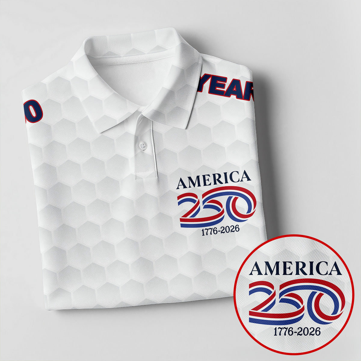 250 Years America Golf Ball Pattern 4th Of July Golf Shirt, Patriotic Golf Shirt, Golf Shirts For Men