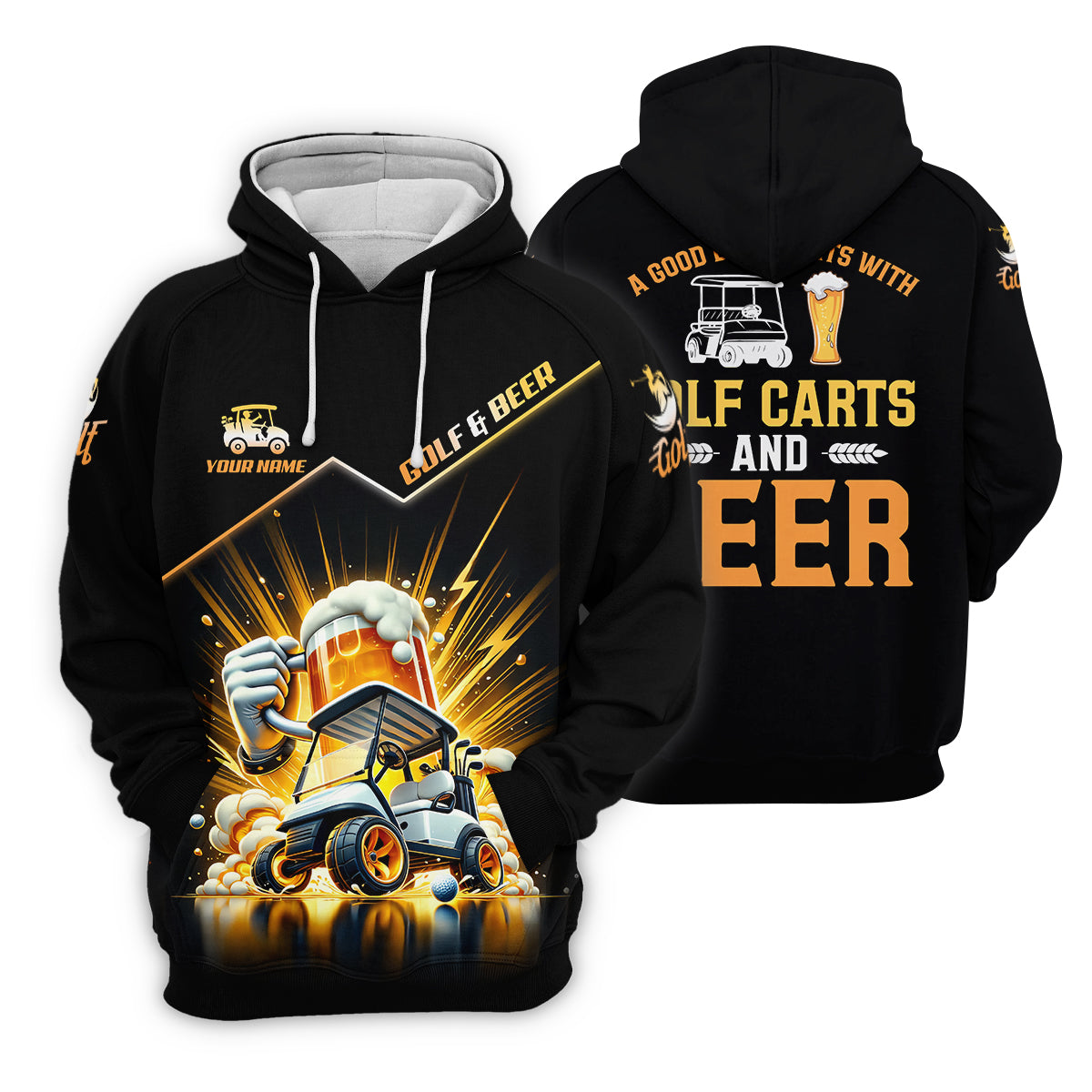 A Good Day Starts With Golf Carts And Beer Custom Funny Golf Polo Shirtad Golf Gifts