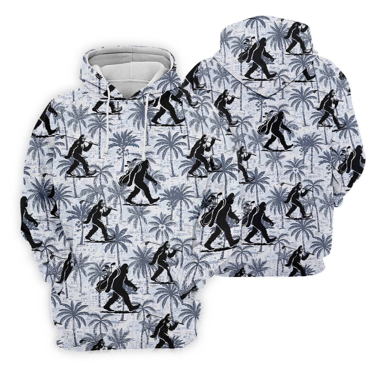 Funny Bigfoot Golf Hawaiian Shirt, Tropical Golf Shirts, Mens Golf Polo Shirtol Golf Gifts