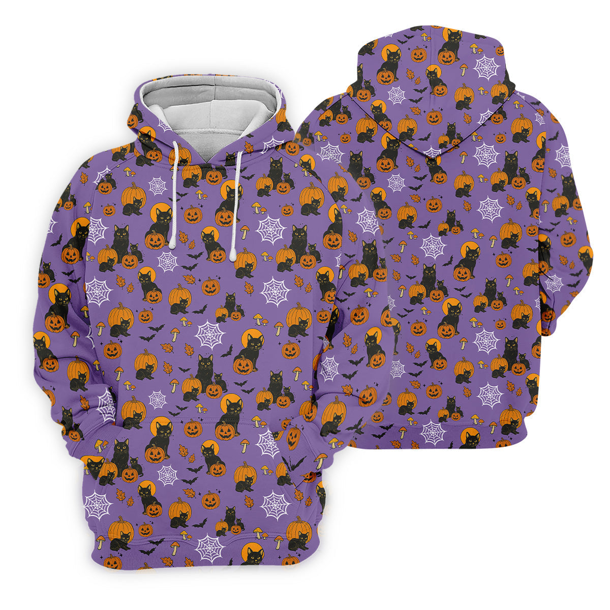 Halloween Cat Pumpkin Purple Golf Shirt, Sleeveless Polo Shirtadies Golf Shirts, Golf Hoodie