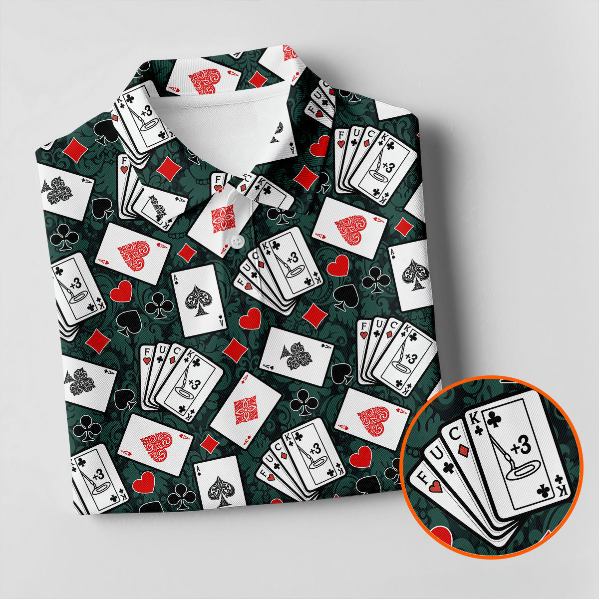 Playing Cards Pattern Casino Themed Ladies Golf Shirts, Golf Shirt For Women, Ladies Golf Polos