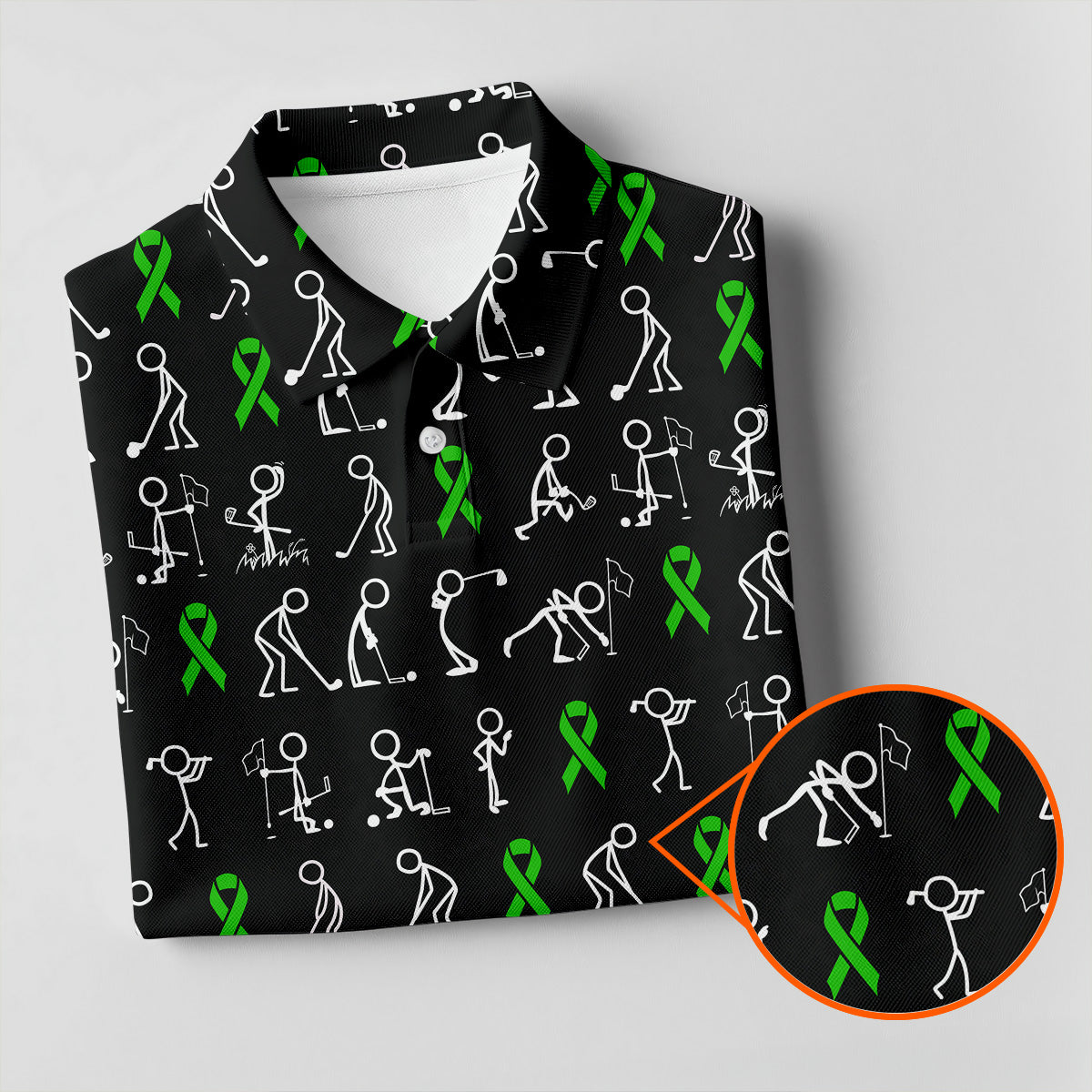Lymphoma Cancer Green Ribbon Women Golf Top, Cancer Awareness Shirt, Ladies Golf Polos