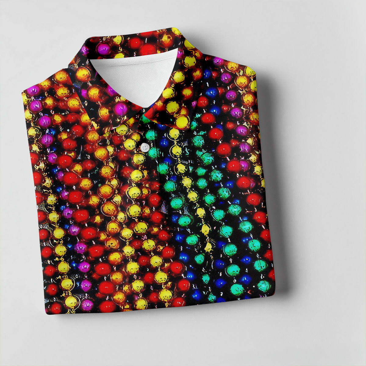 Colorful Beads Mardi Gras Golf Shirt, Women's Golf Shirts, Ladies Golf Polos, Golf Shirt For Women