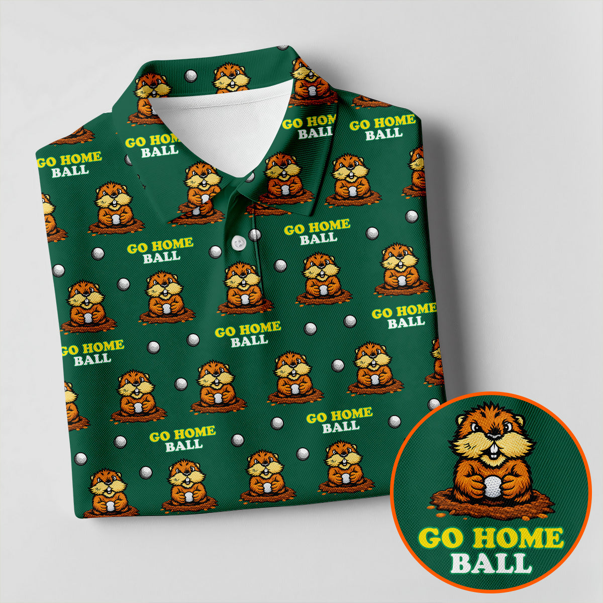 Go Home Ball Funny Groundhog Men's Golf Polo ShirtShirts For Men, Polo Shirt Men