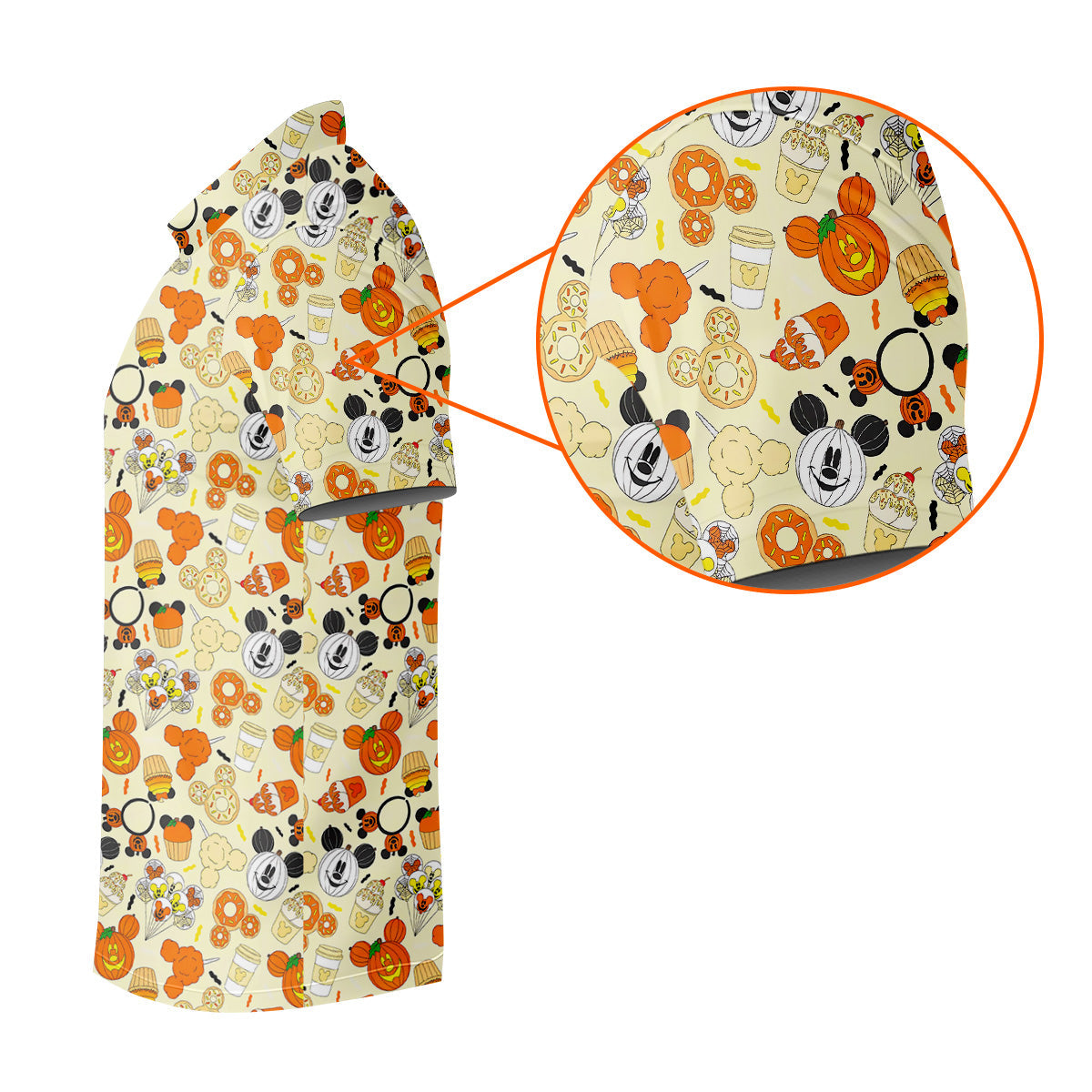 Cute Halloween Mouse Pumpkin Polo ShirtFor Men, Sweet Spooky Golf Tops For Men, Halloween Golf Shirt