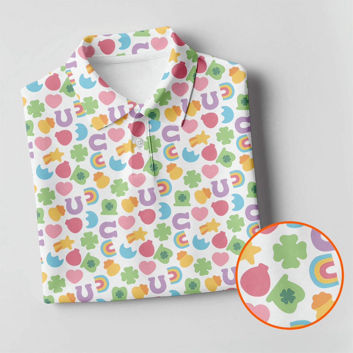 St Patrick's Day Lucky Charms White Golf Shirt, Cute Golf Outfit, Women's Golf Tops, Ladies Golf Polos