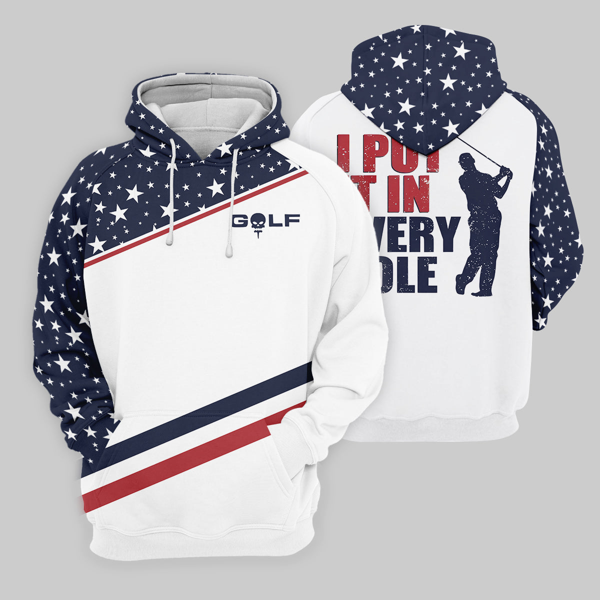 I Put It in Every Hole Mens Golf Polo ShirtMens Golf Gift, Funny Golf Shirt, America 250 Anniversary Golf Shirt