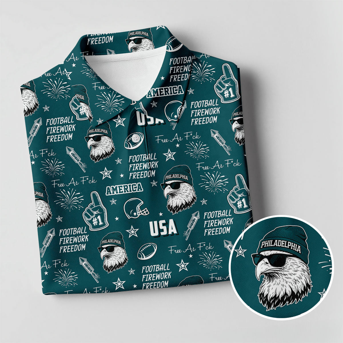 Swoop Eagle Midnight Green Sport Polo, American Football League Gift Ideas For Football Fans