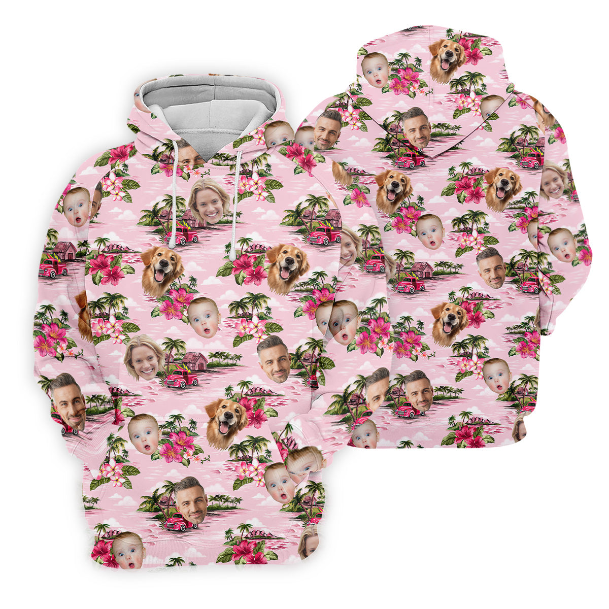 Pink Hawaiian Shirt, Ladies Floral Shirt, Custom Team Shirt, Womens Hawaiian Golf Shirts, Ladies Golf Shirts