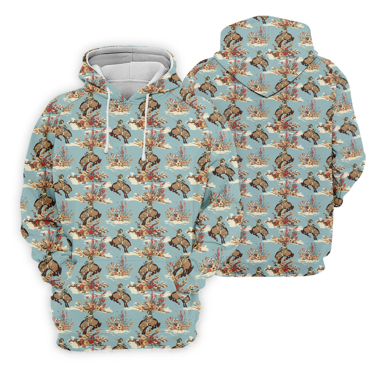 Cowboy Pattern Vintage Blue Golf Shirt, Womens Golf Shirts, Ladies Golf Shirts, Golfing Apparel