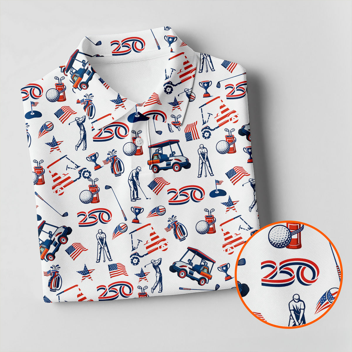 250th Anniversary US Flag Pattern Patriotic Golf Shirt, 4th Of July Women Golf Top, Ladies Golf Shirts