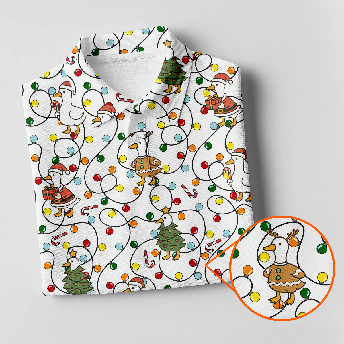 Funny Duck Merry Xmas White Golf Shirts, Christmas Golf Shirt, Golf Gifts For Women, Fun Golf Shirt