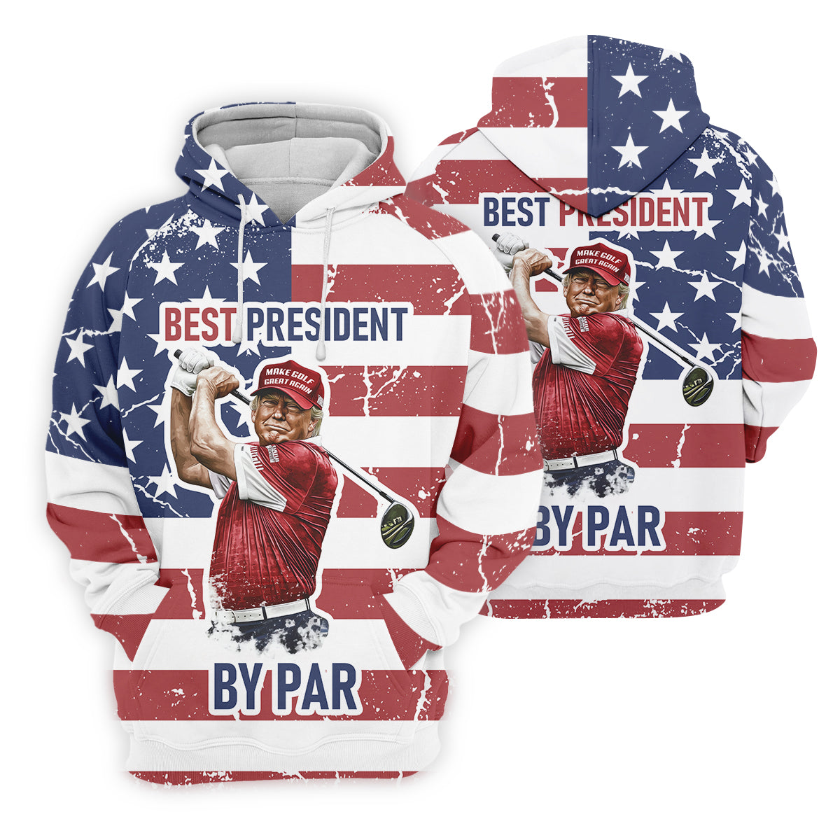 Best President By Par Men's Golf Polo ShirtFunny Trump Shirt, Christmas Golf Gift