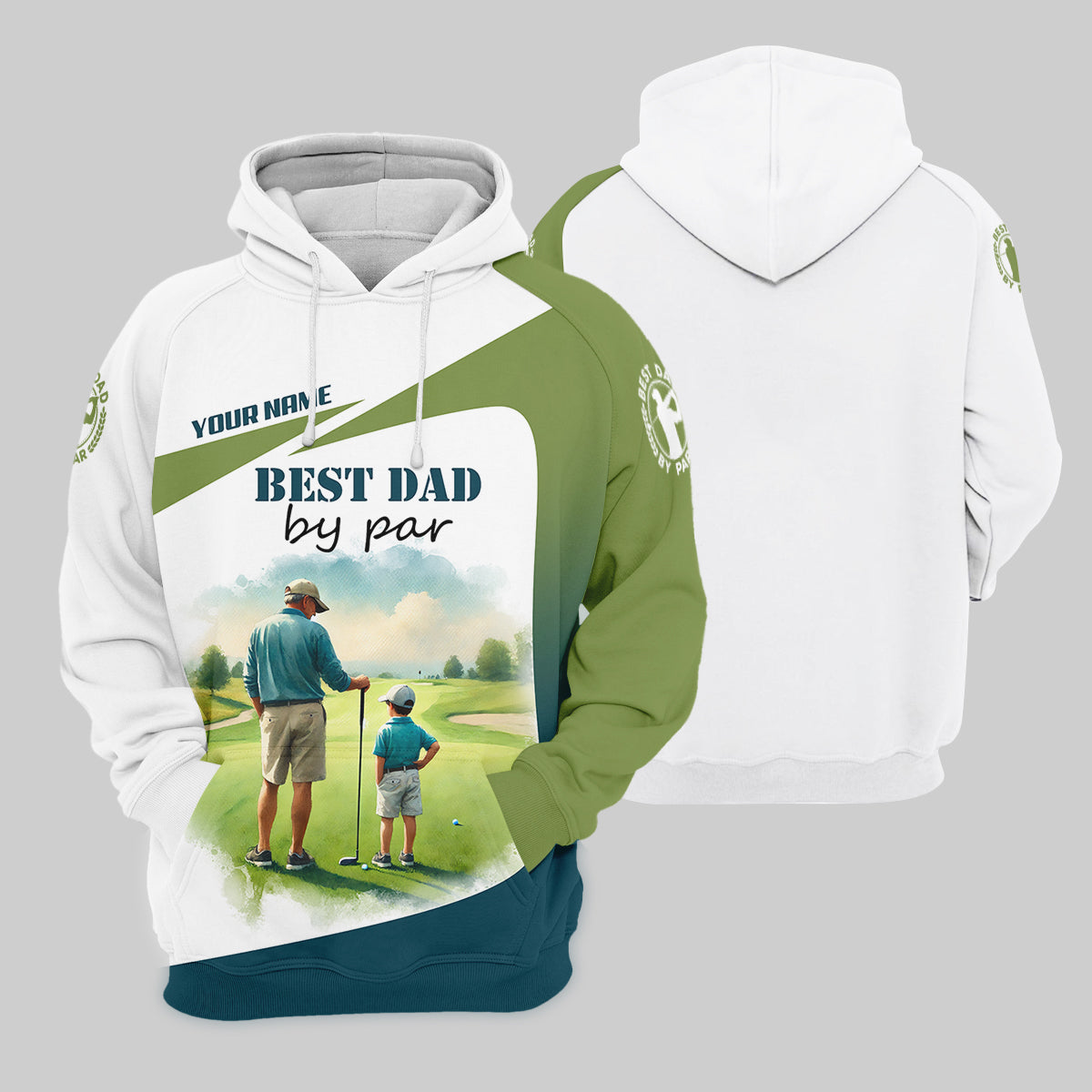 Custom Best Dad By Par Golf Polo ShirtFather And Son Shirt, Gift For Golfers