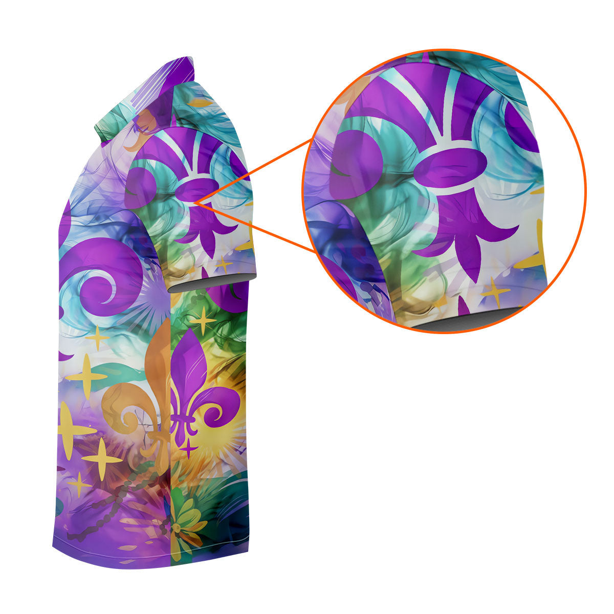 Mardi Gras Festival Fleur De Lis Symbol Purple Green Gold Polo ShirtFor Men, Golf Shirts For Men