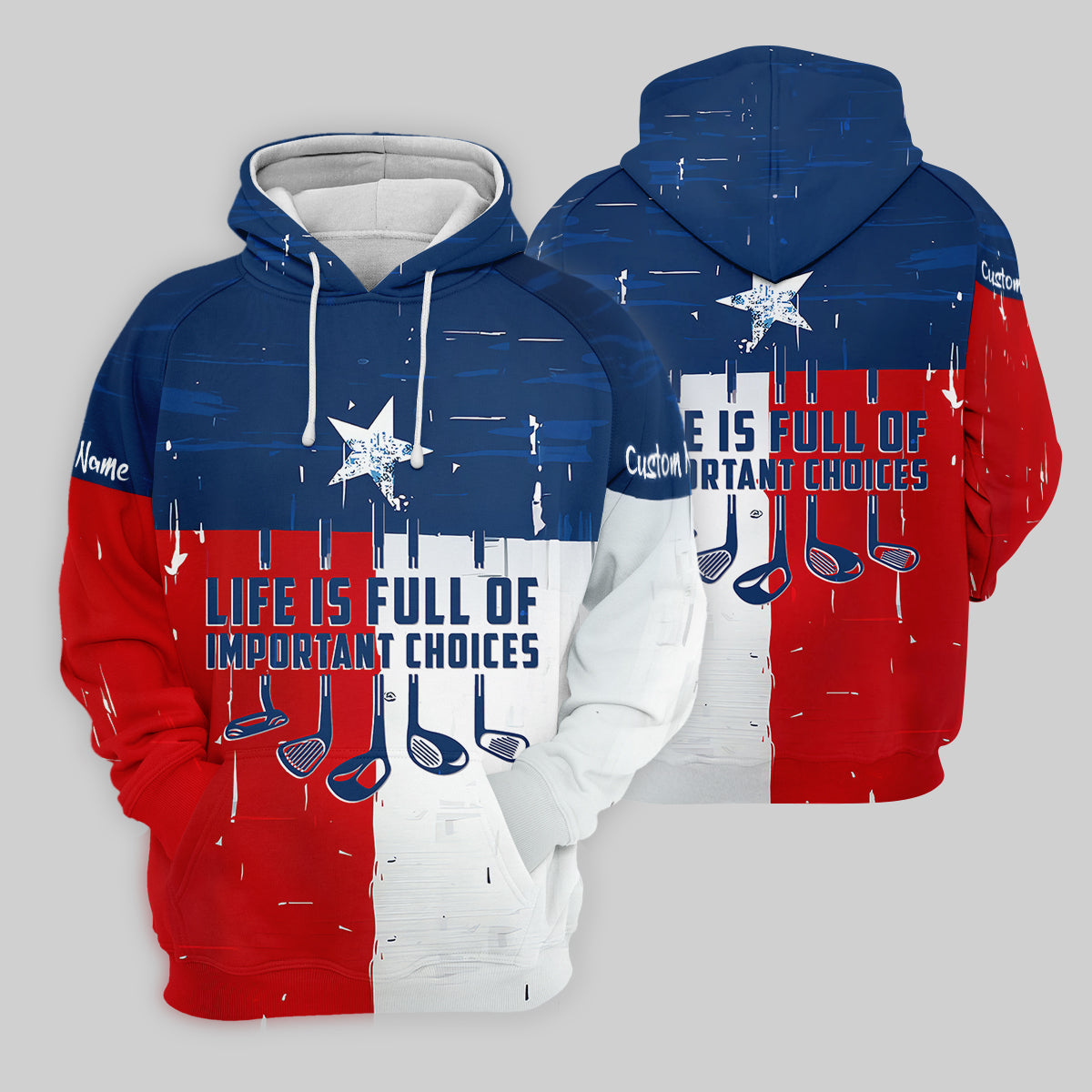 Life Is Full Of Important Choices Texas Custom Men's Golf Polo ShirtFunny Golf Shirt, Dad Golf Gift