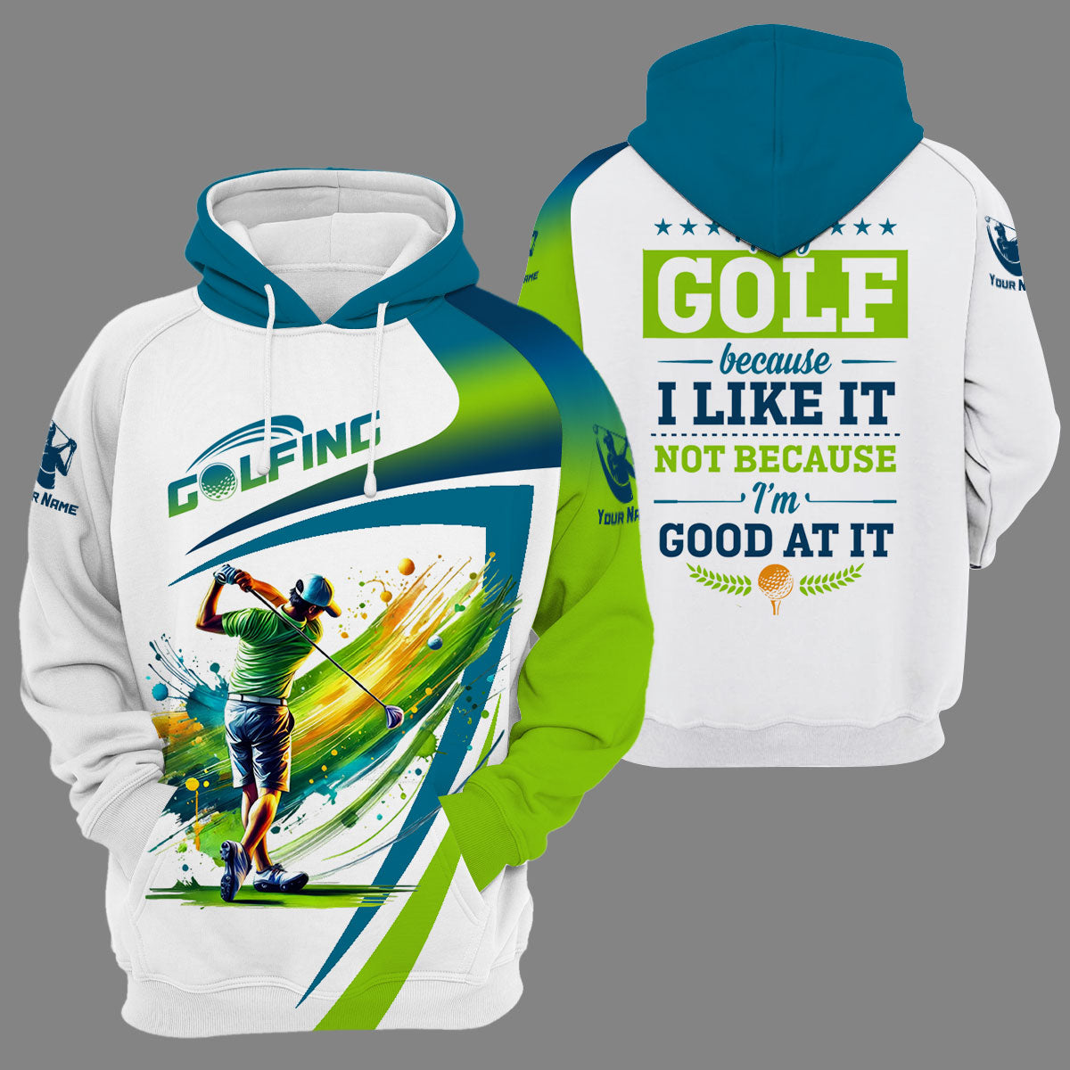 I Play Golf Because I Like It Personalized Funny Men's Golf Polo Shirthristmas Golf Gift