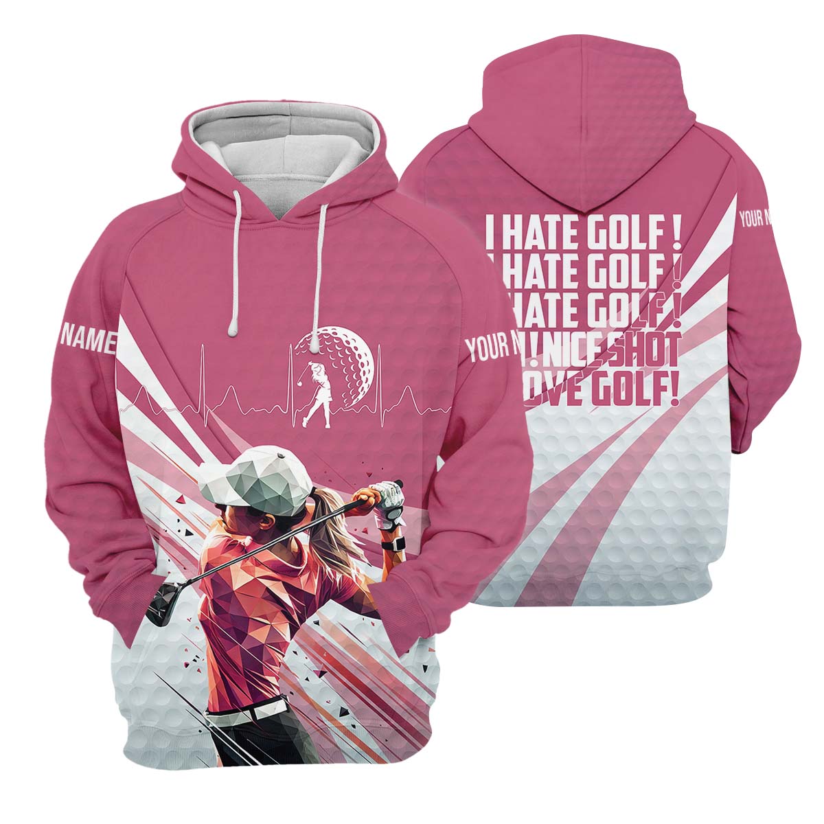 I Hate Golf Nice Shot I Love Golf Custom Womens Golf Polo ShirtGolfing Apparel, Womens Golf Gifts