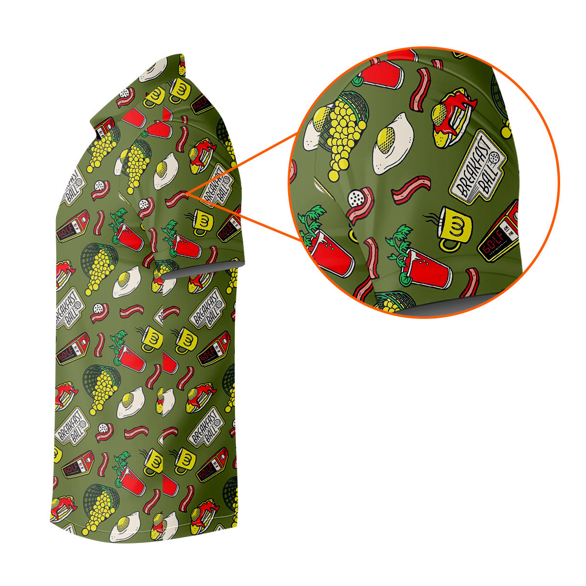 Breakfast Balls Golf Tops For Men, Men's Funny Golf Shirts, Golf Shirts For Men, Polo Shirtor Men