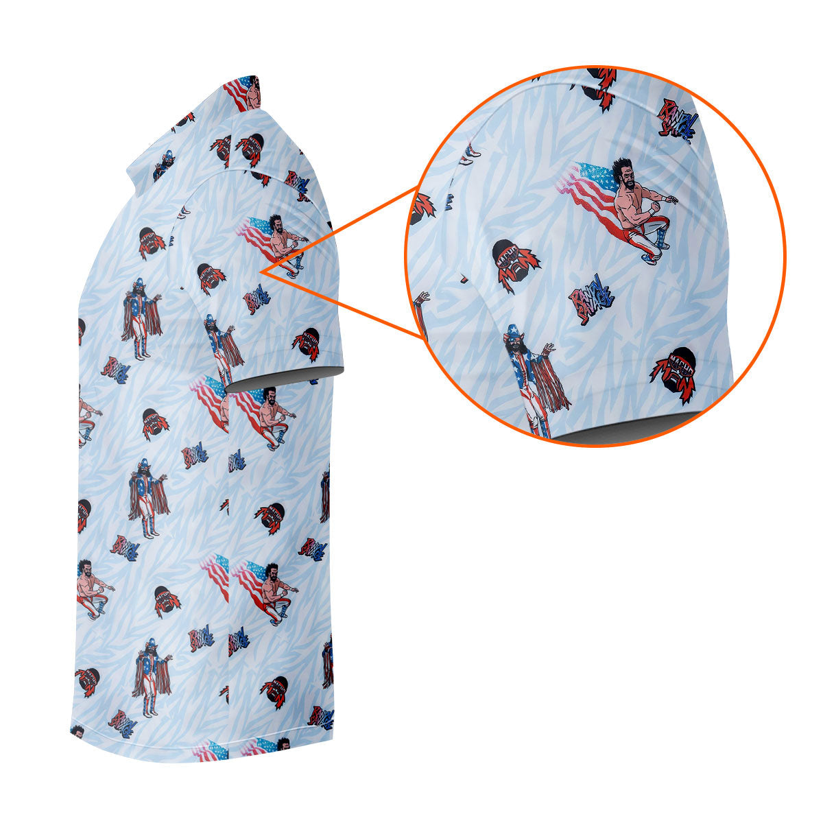 Randy Savage Patriotic Golf Shirt, Macho Man Golf Polo, Mens Golf Apparel