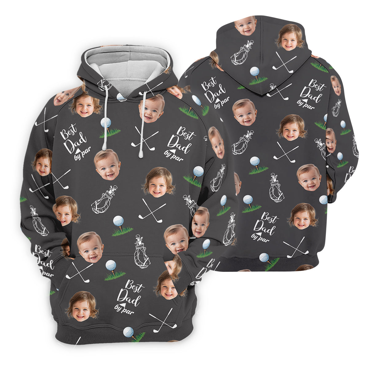 Best Dad By Par Custom Photo Golf Shirt, Fun Golf Shirt, Christmas Golf Gift