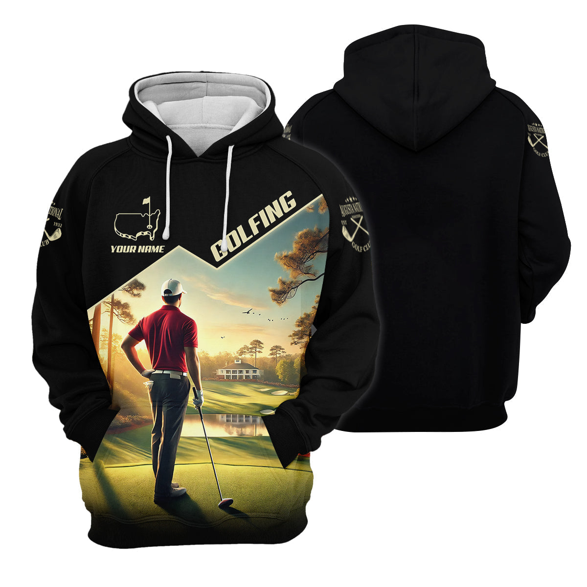 Custom Augusta Golfer Men's Golf Polo ShirtGolfing Apparel, Mens Golf Gift, Funny Golf Polo Shirt