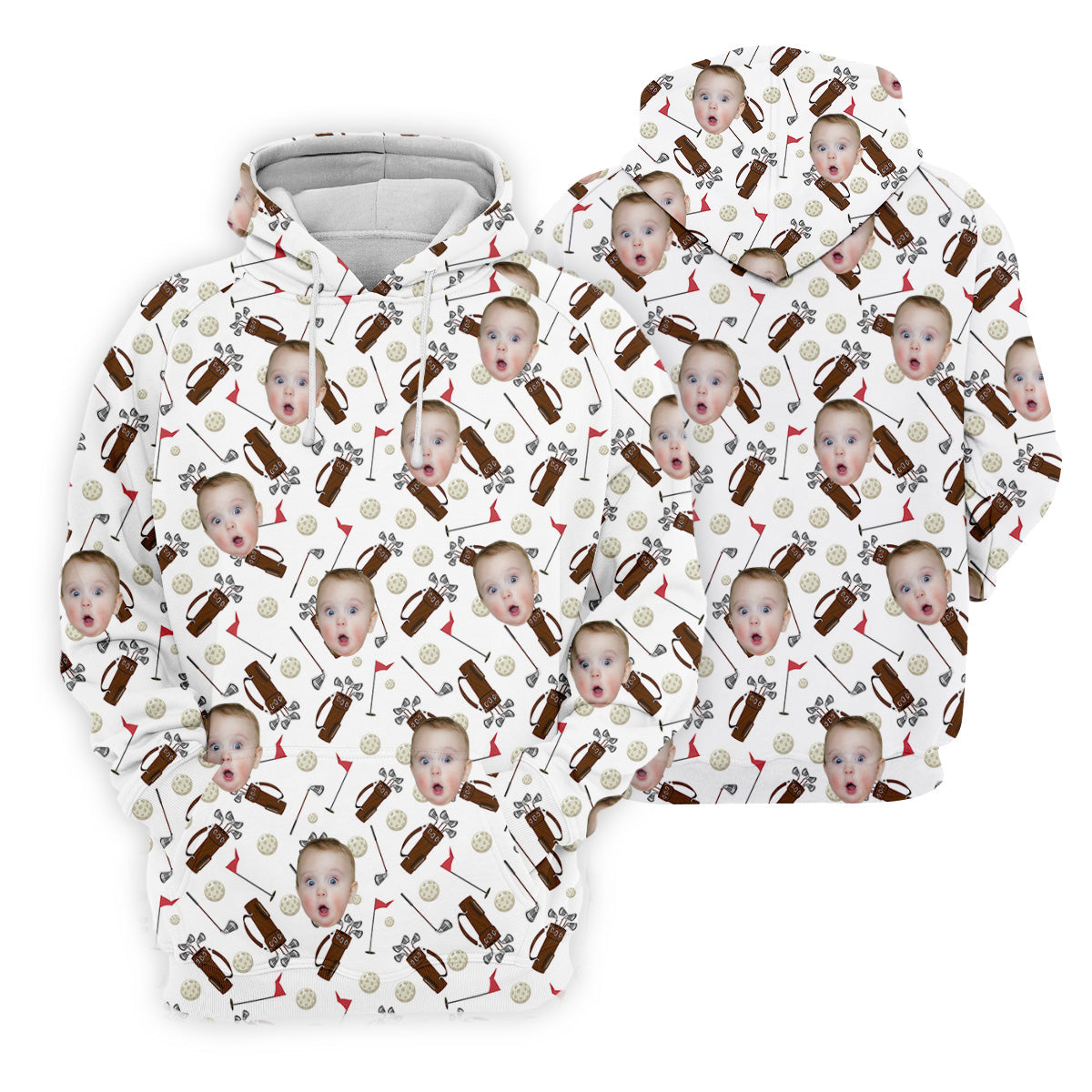 Custom Shirts With Faces, Funny Golf Polo ShirtGolf Gifts For Dad, Christmas Golf Gift