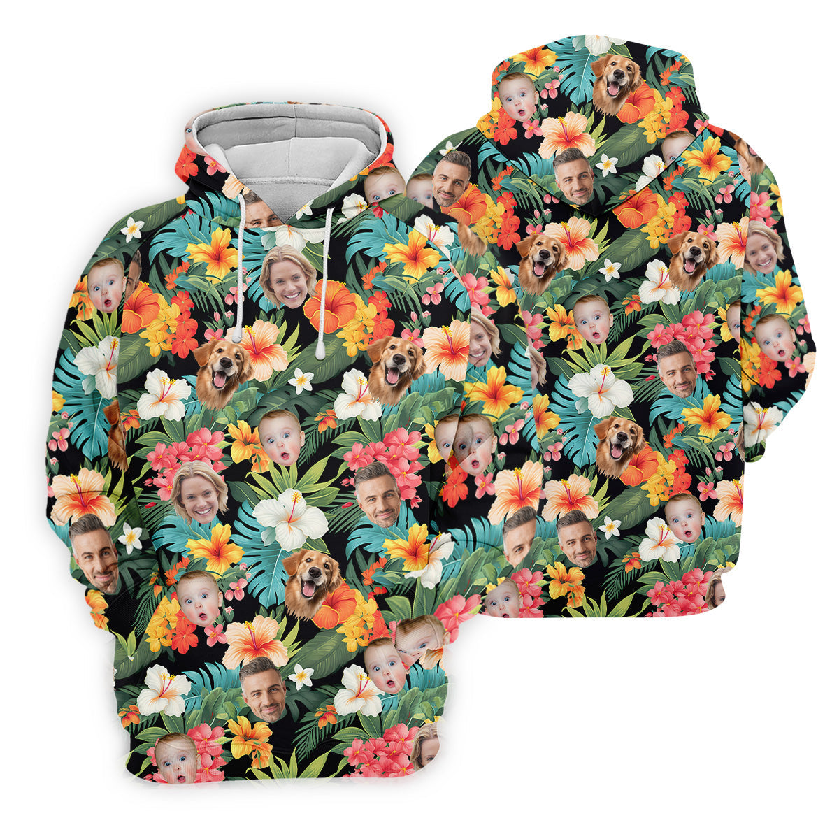 Hibiscus Hawaiian Shirt, Ladies Floral Shirt, Custom Face Shirt, Womens Hawaiian Golf Shirts, Ladies Golf Shirts