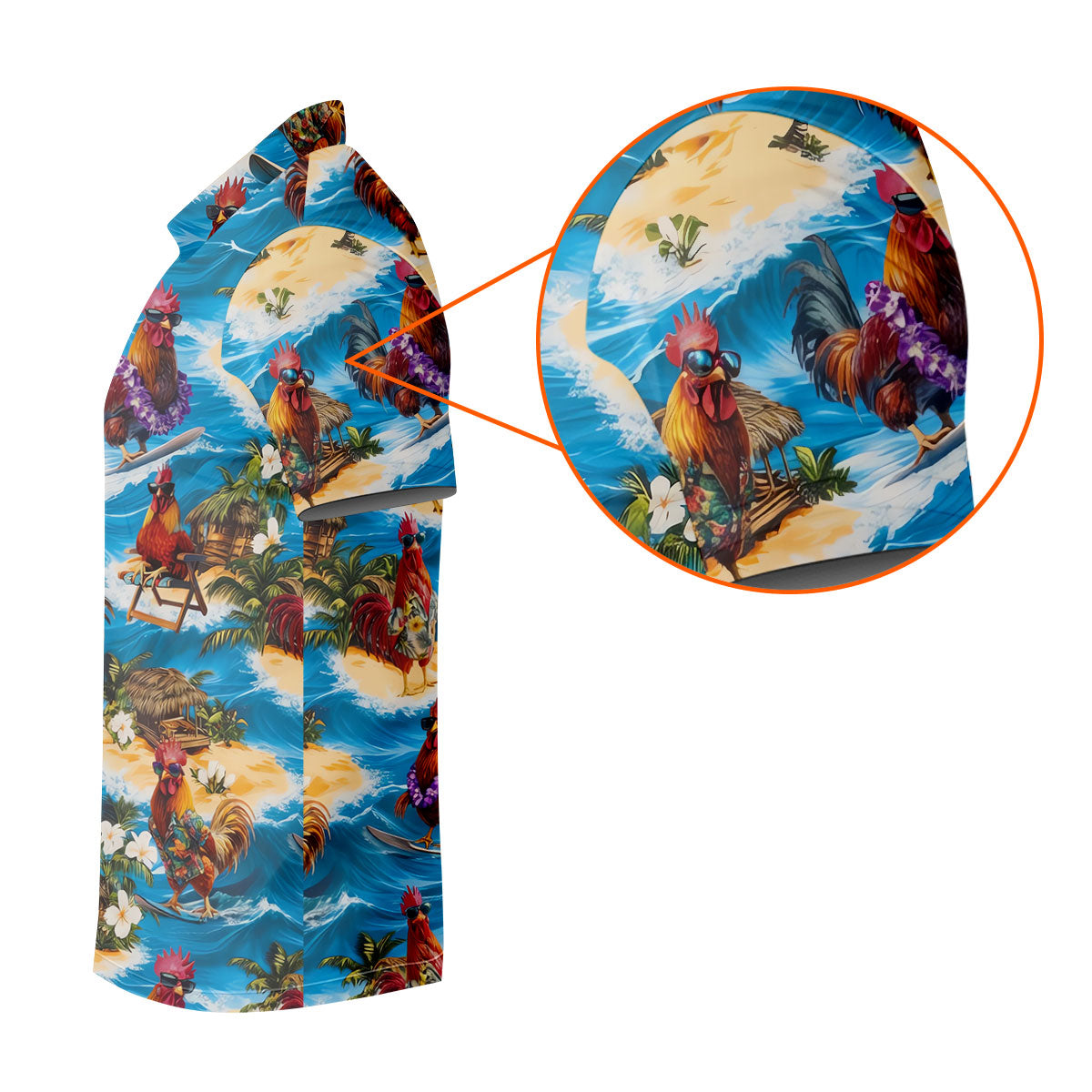 Cool Rooster Beach Vacation Hawaiian Golf Shirt, Golf Polo For Women, Printed Golf Shirt