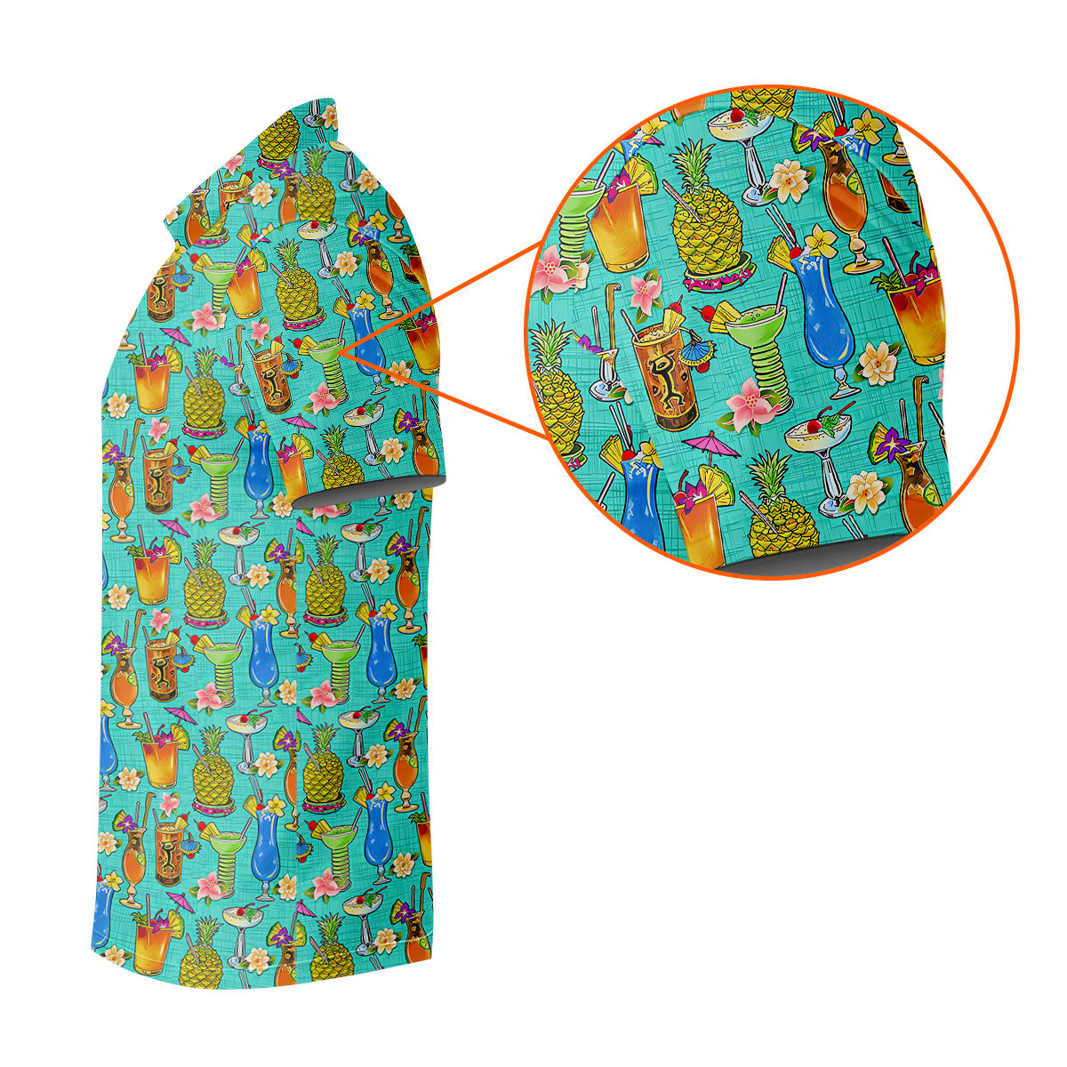 Tropical Cocktail Summer Vibe Retro Golf Shirt, Golf Tops For Men, Polo ShirtFor Men, Golf Shirts For Men