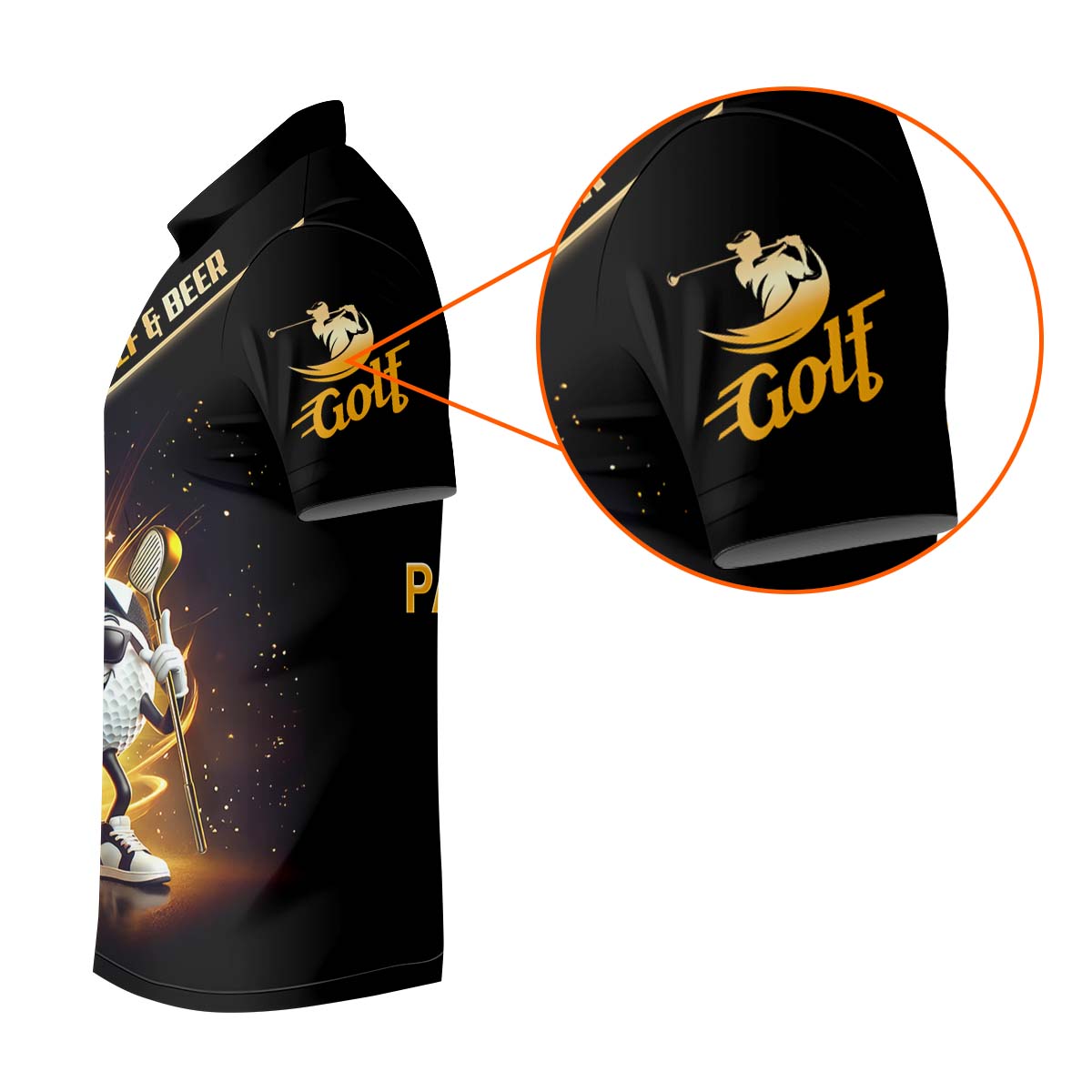 Golf And Beer Custom Men's Golf Polo ShirtFunny Golf Apparel, Fun Golf Shirts For Men