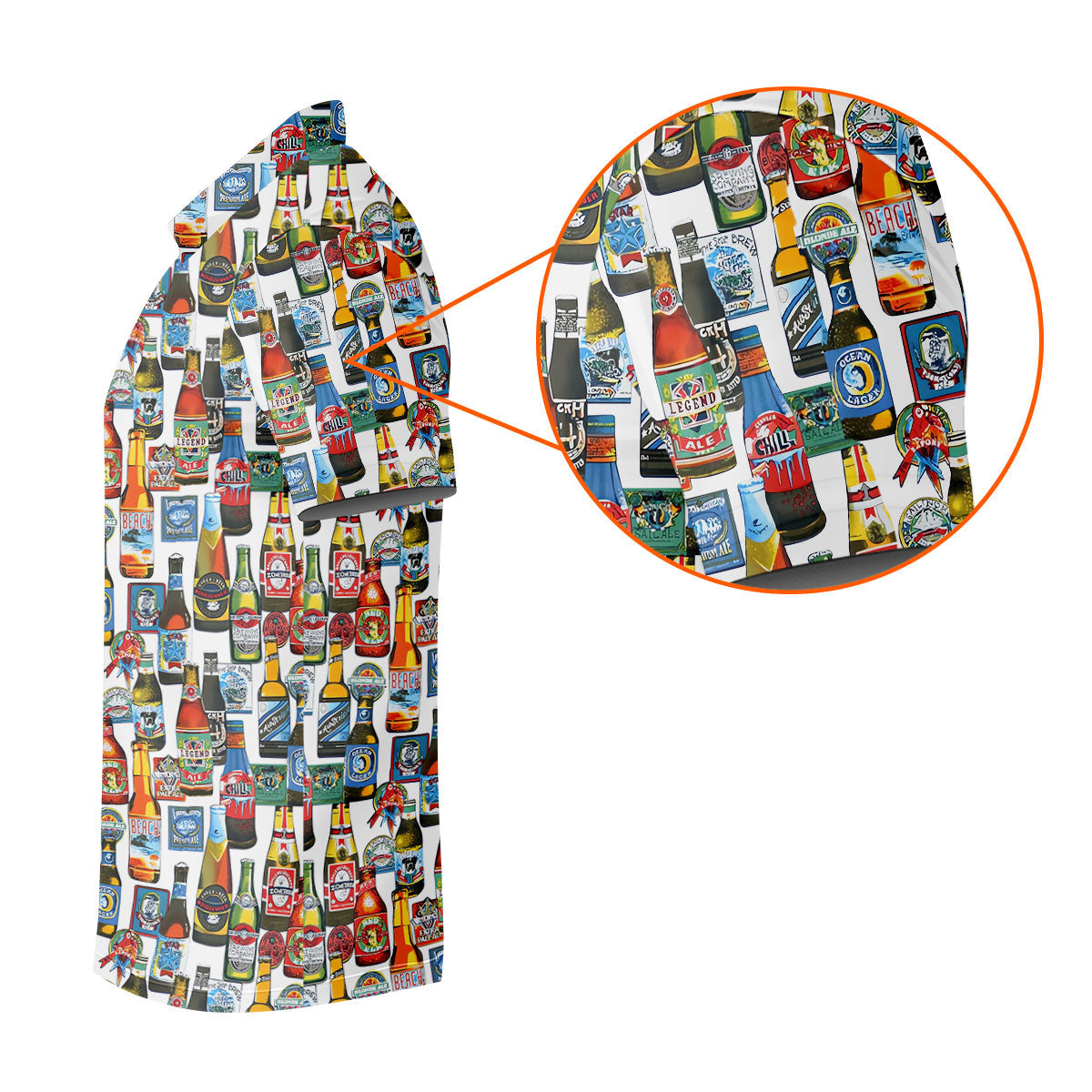 Beer Bottle Labels White Golf Shirt, Men's Funny Golf Shirts, Golf Tops For Men, Golf Shirts For Men